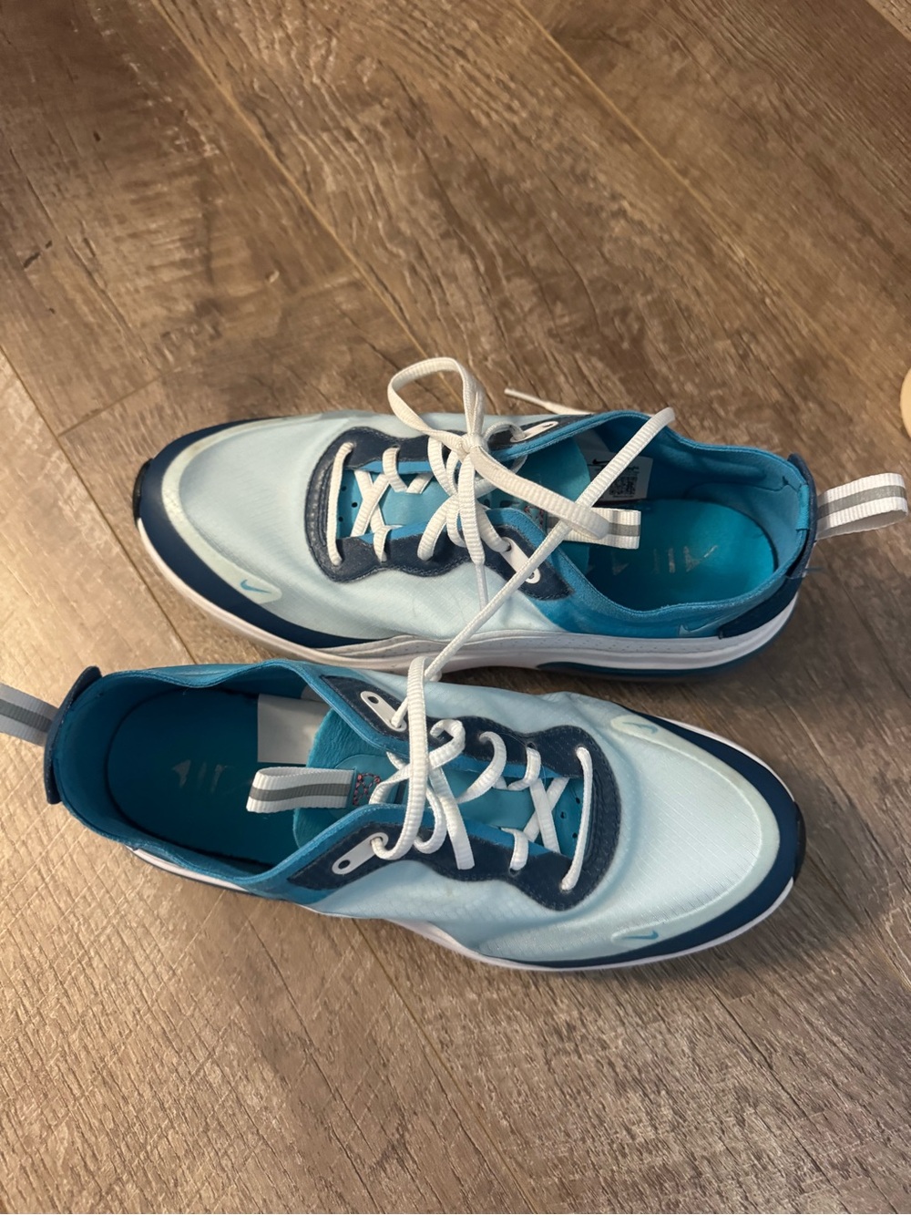 Nike Light Blue and Teal Kids' Lace-Up Sneakers